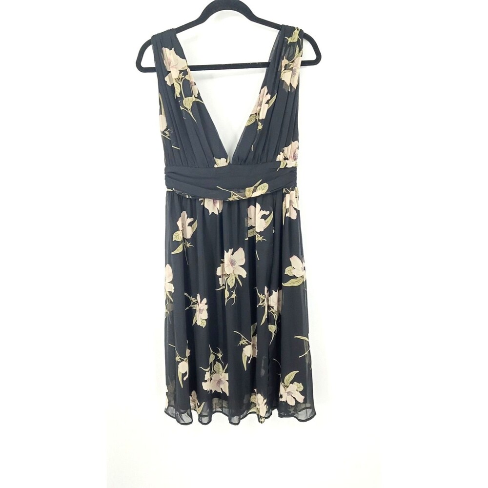 Whimsigoth Garden Fairy Floral Chiffon Plunge Midi Dress Soft Girl Fairycore S